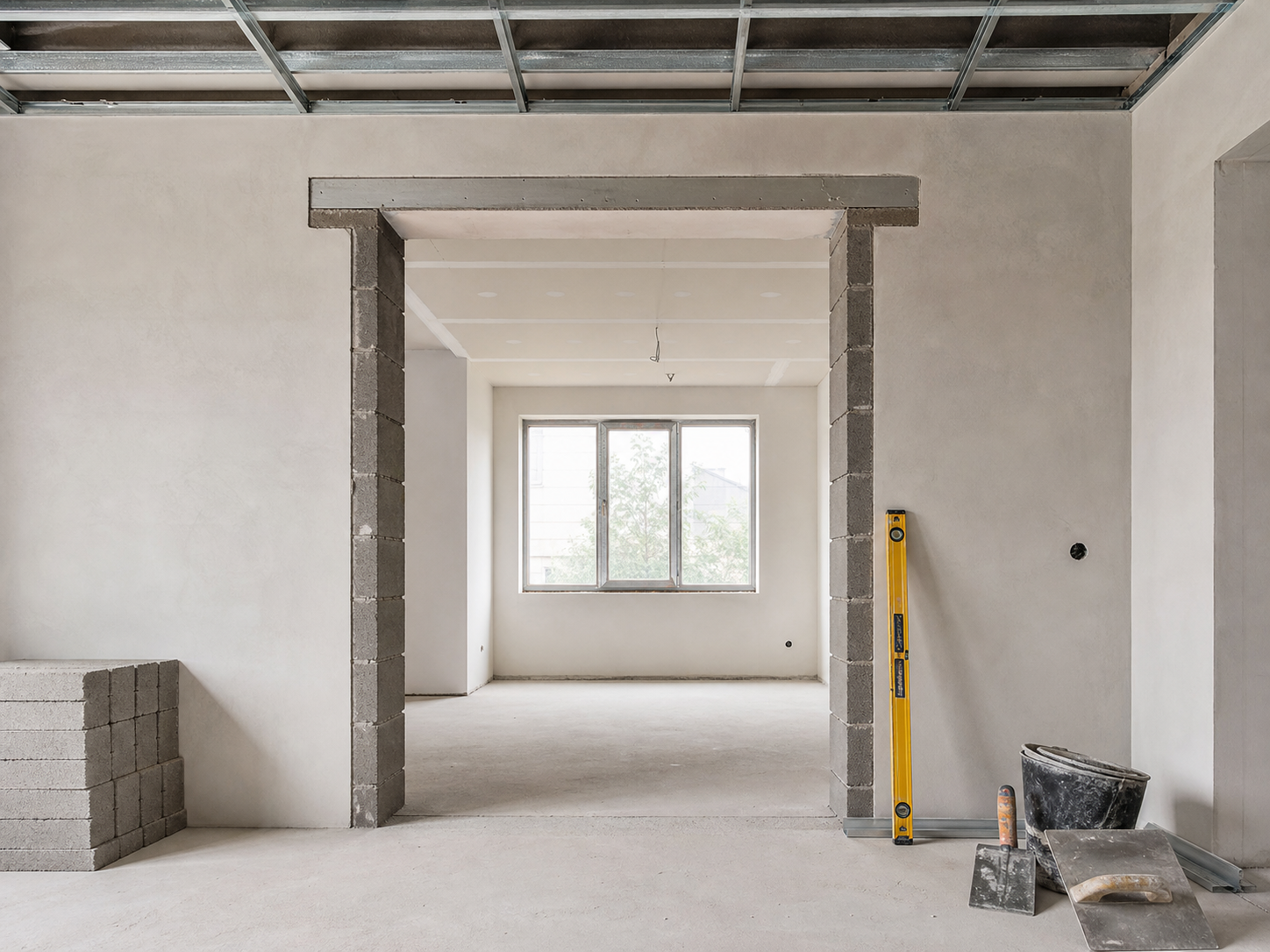 Organized interior civil work execution